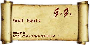 Geél Gyula névjegykártya