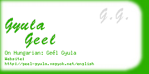 gyula geel business card